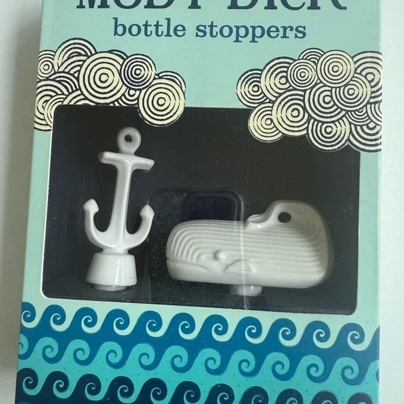 Jonathan Adler Moby Dick White Bottle Stoppers - Picture 2 of 3